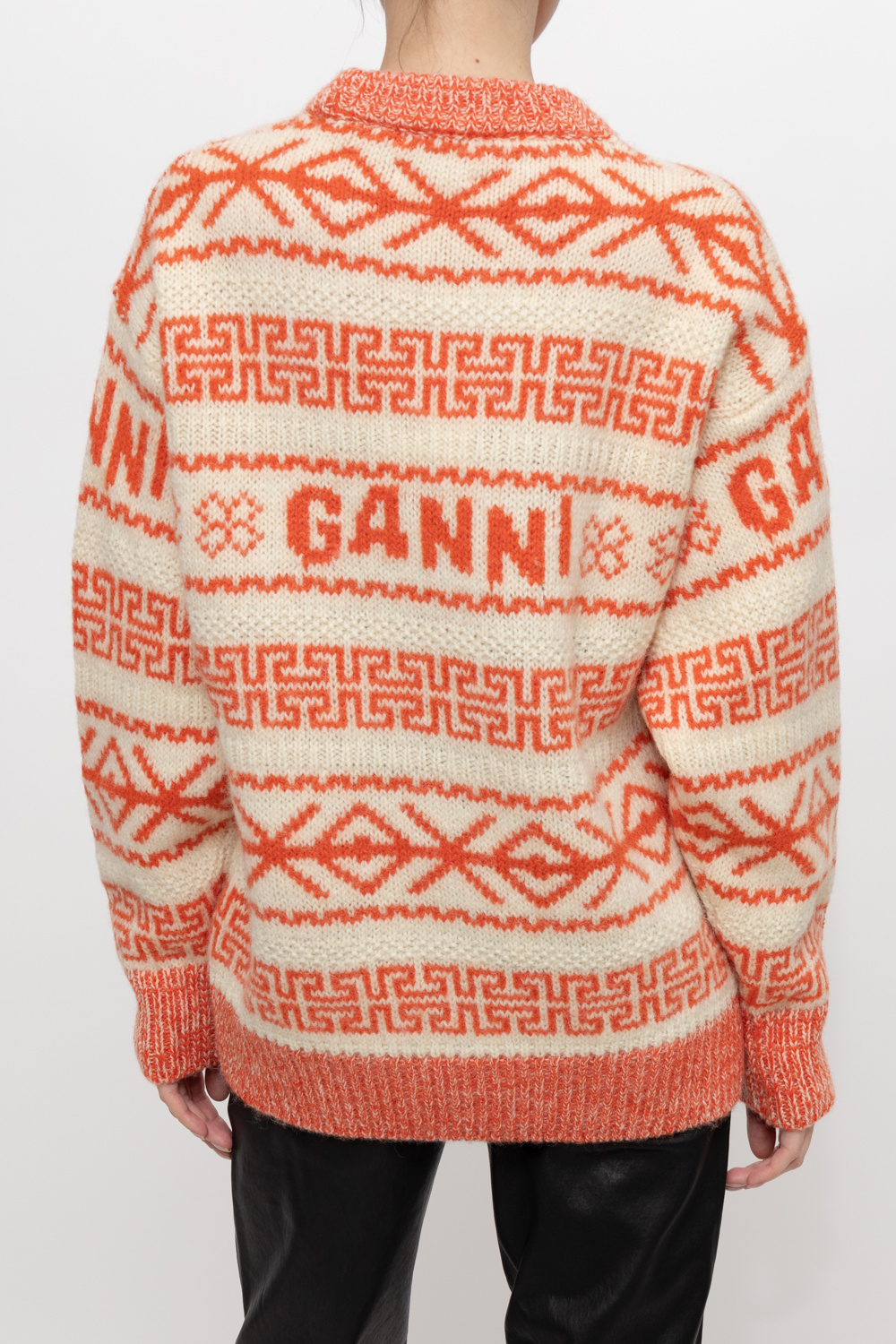 Ganni WOOL PULLOVER orange Sweater hot